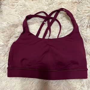Maroon Lululemon sports bra